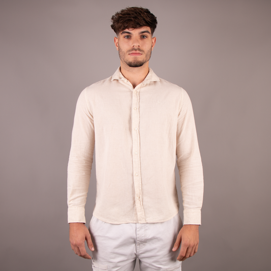 100% LINNEN BEIGE OVERHEMD