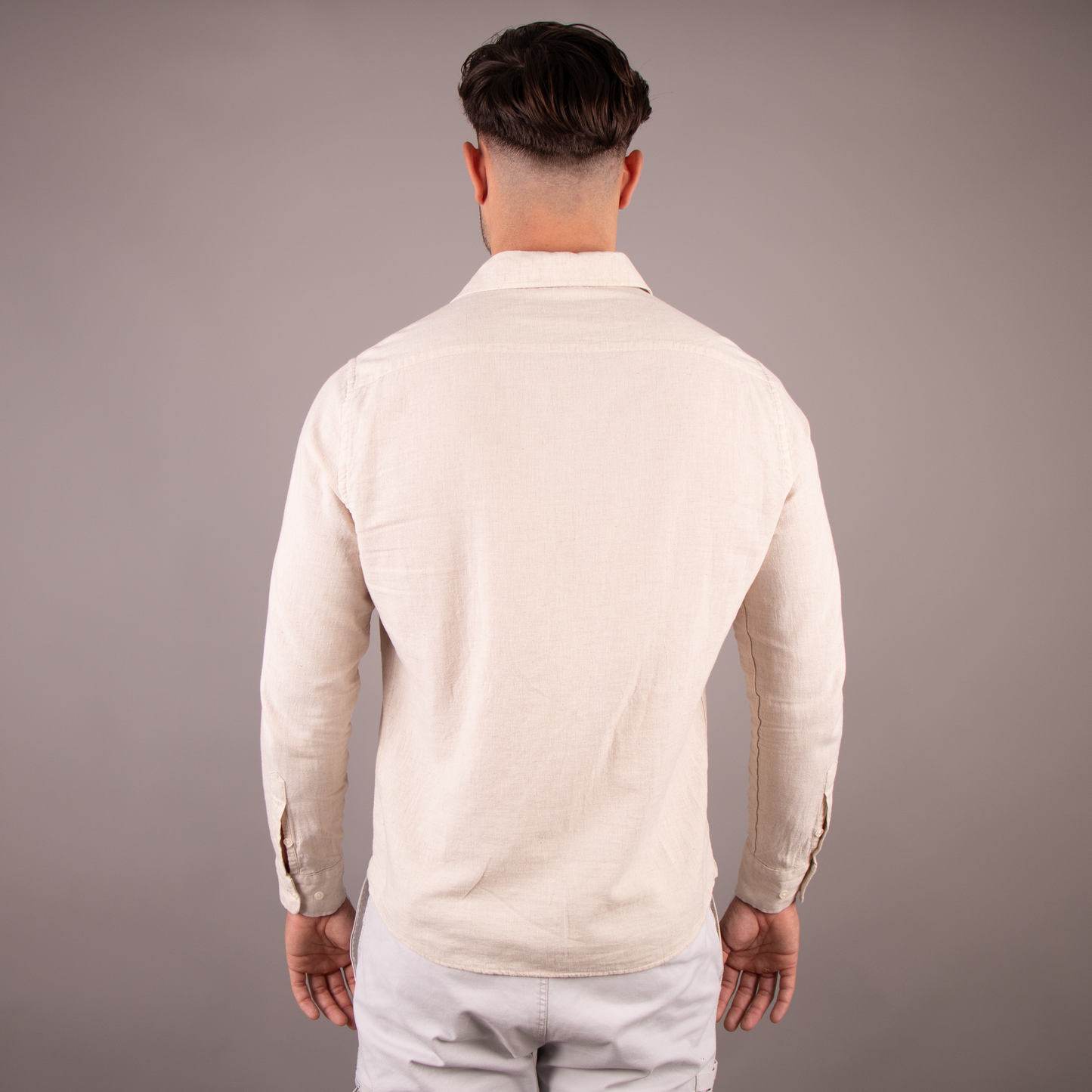 100% LINNEN BEIGE OVERHEMD